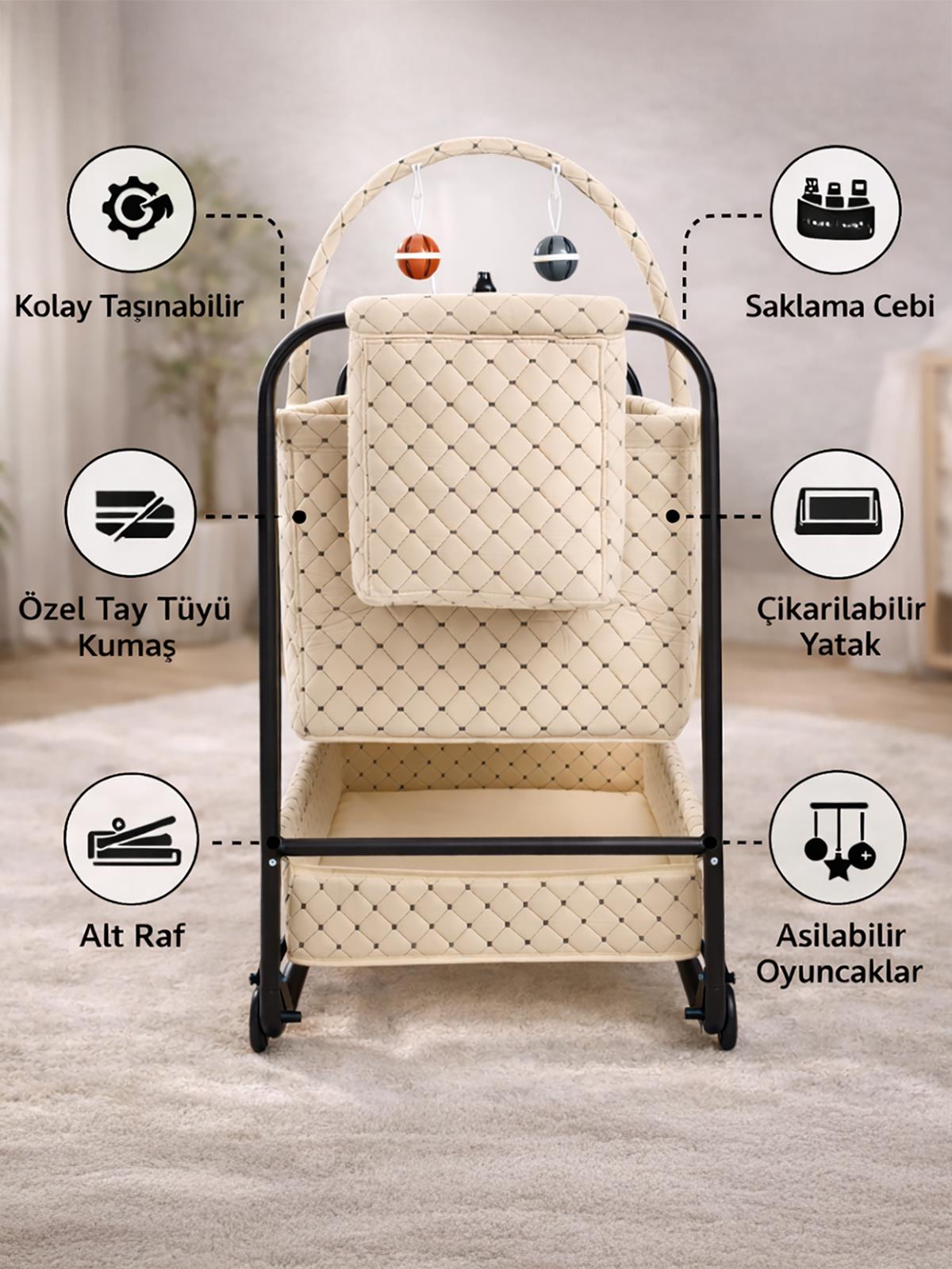 Kujju Prime Anne Yanı Beşik - Siyah