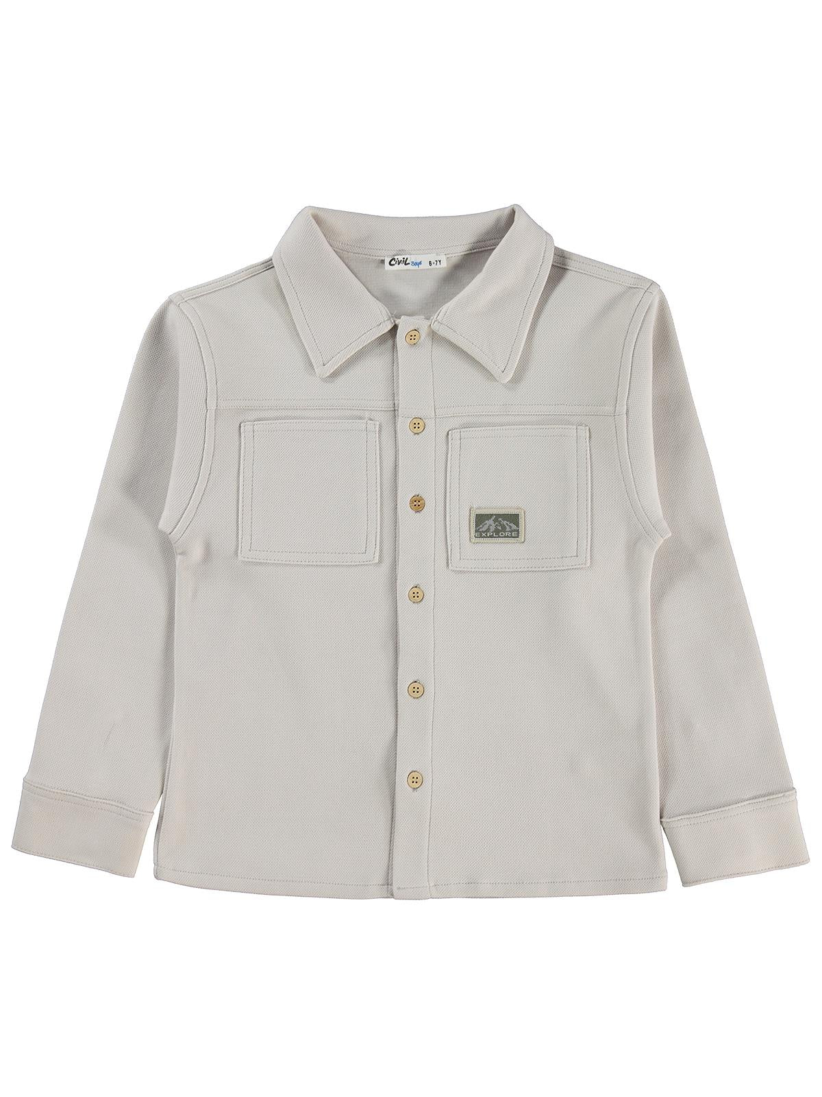 Civil Boys Basic 10-13 Yaş Gömlek - Koyu Taş Rengi