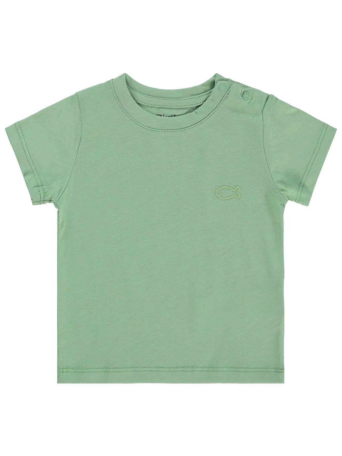 Civil Baby Balık Nakışlı 6-18 Ay Tişört - Haki