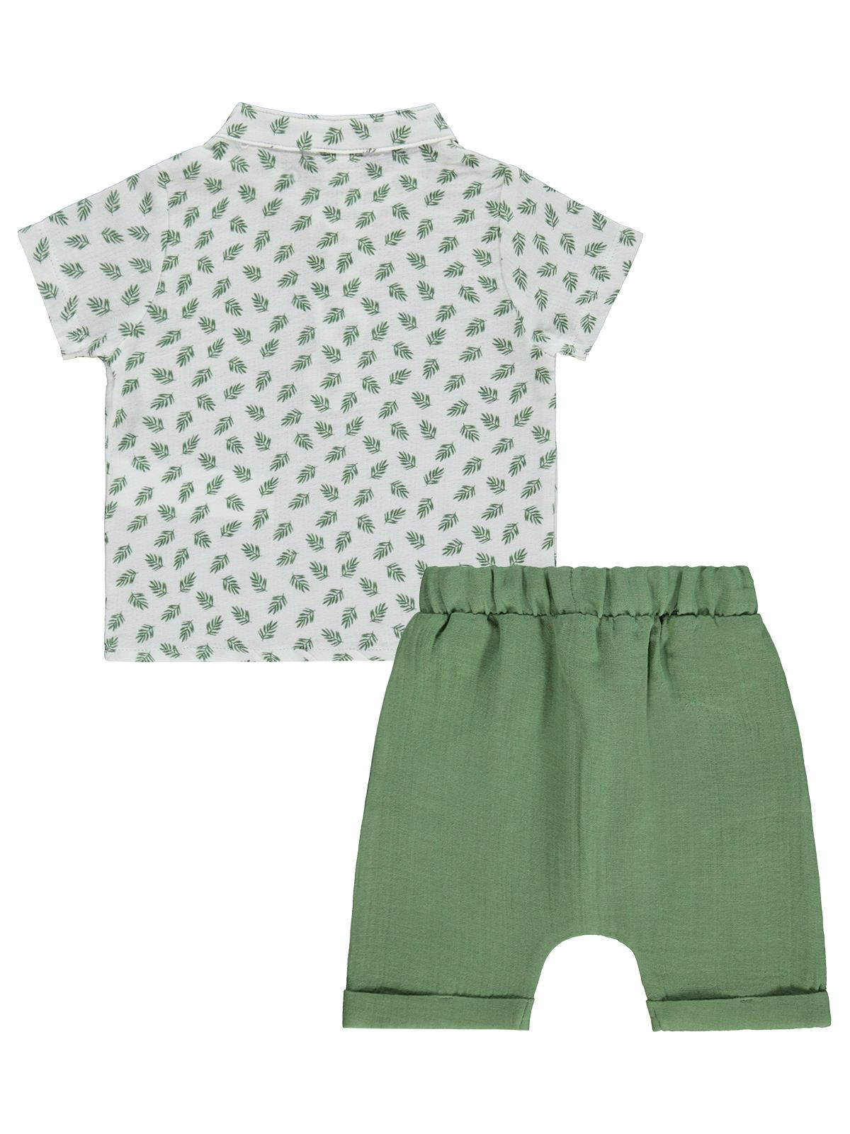 Civil Baby Müslin Yaprak Empirme 6-18 Ay Takım - Yeşil