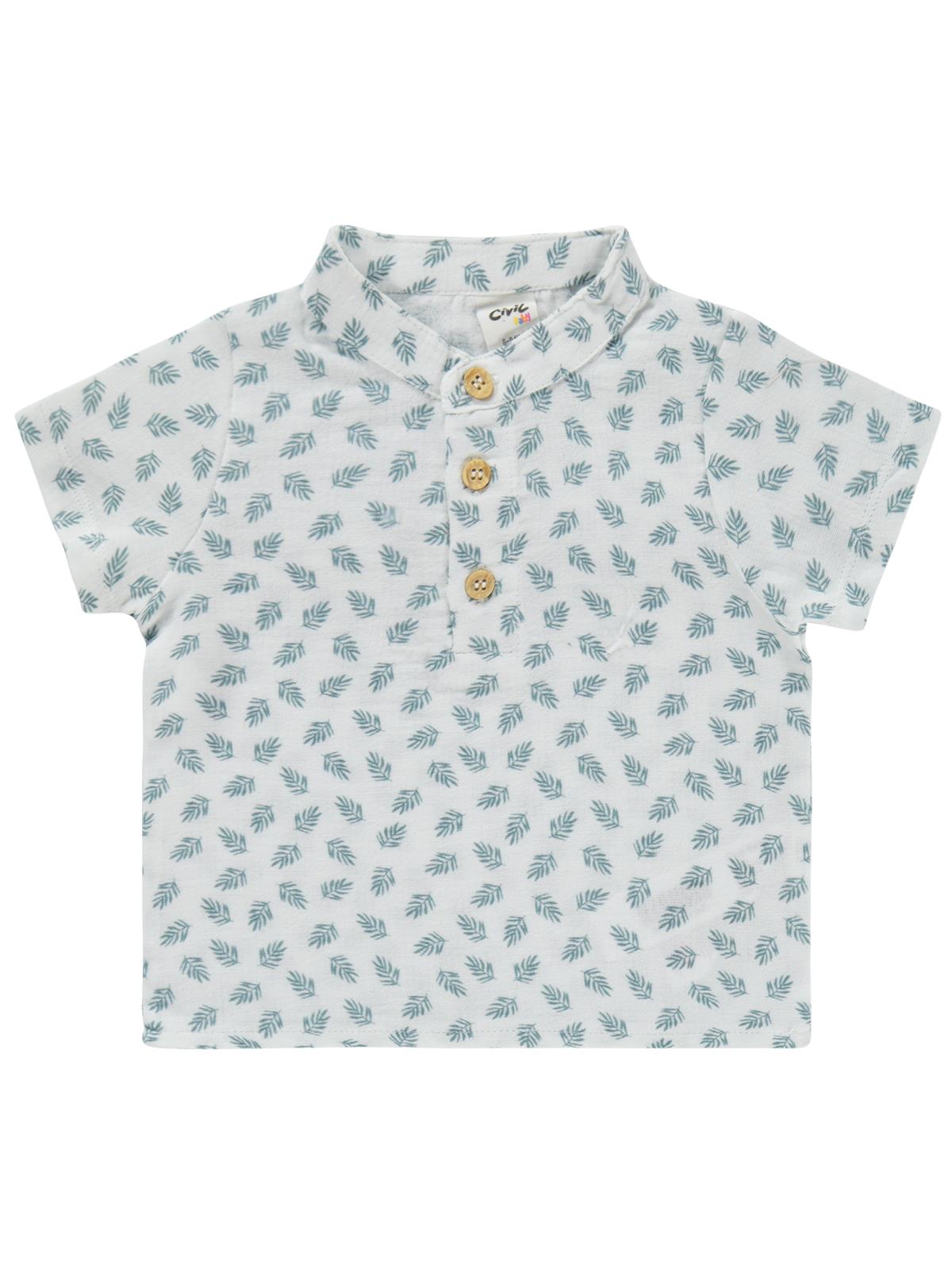 Civil Baby Müslin Yaprak Empirme 6-18 Ay Takım - Mavi