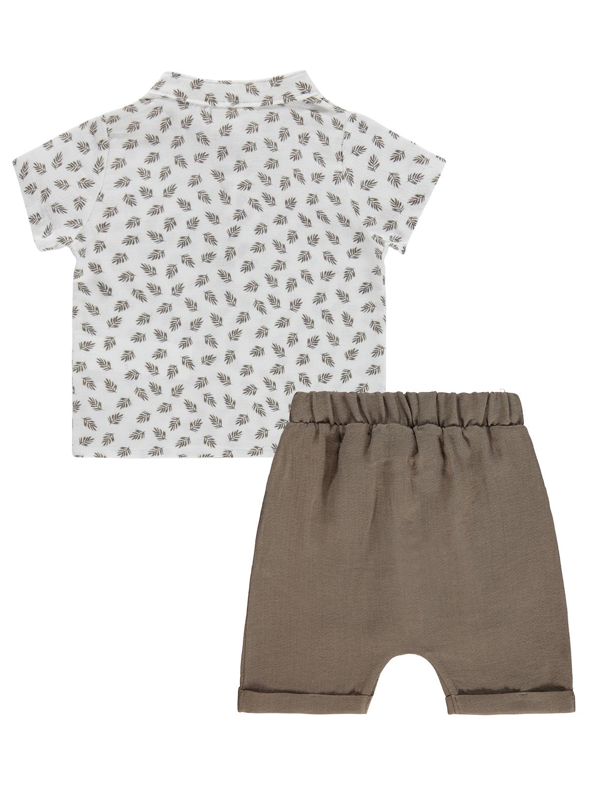 Civil Baby Müslin Yaprak Empirme 6-18 Ay Takım - Kahverengi