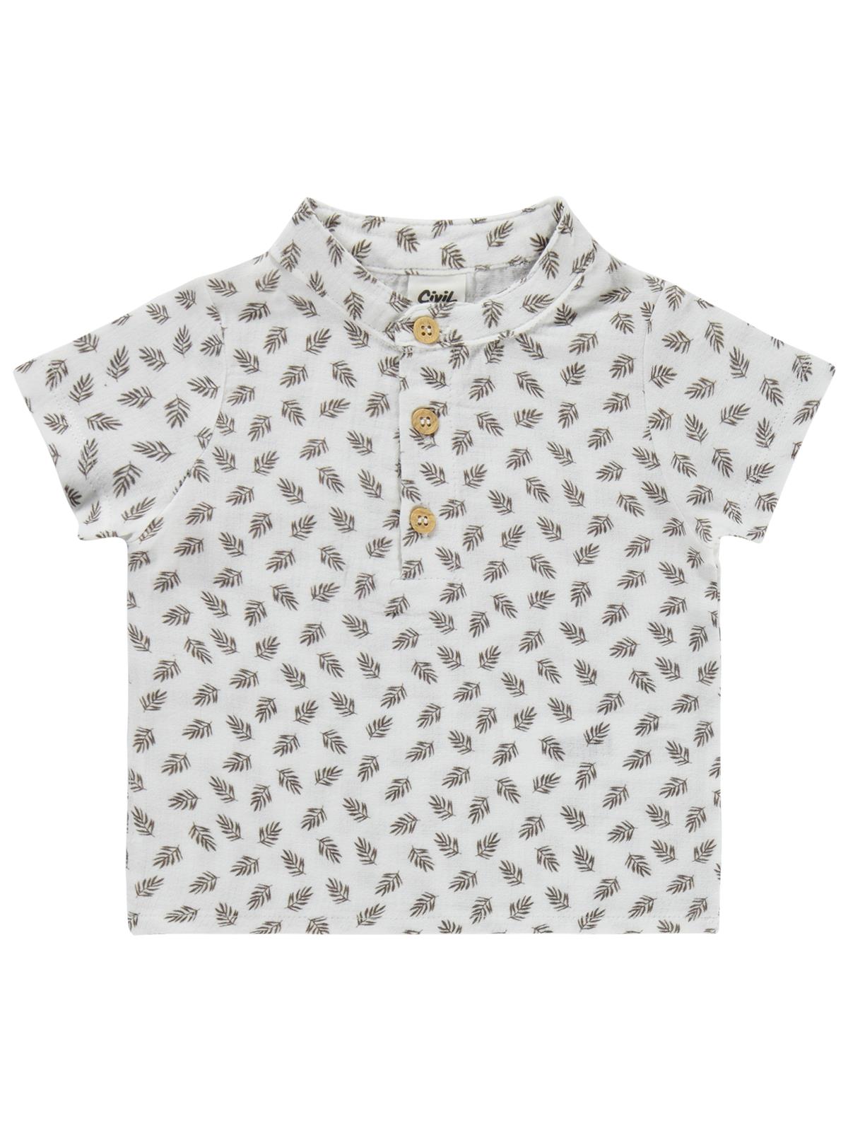 Civil Baby Müslin Yaprak Empirme 6-18 Ay Takım - Kahverengi