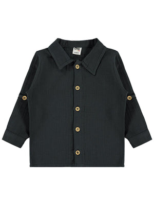 Civil Baby Müslin Uzun Kol 6-18 Ay Gömlek - Gri