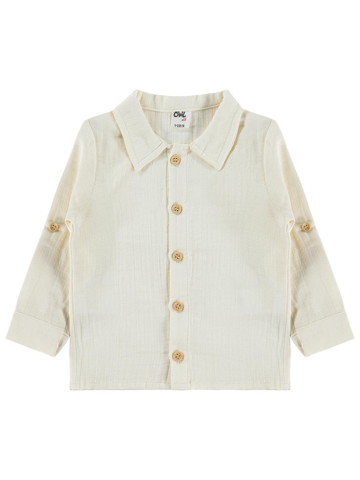 Civil Baby Müslin Uzun Kol 6-18 Ay Gömlek - Bej
