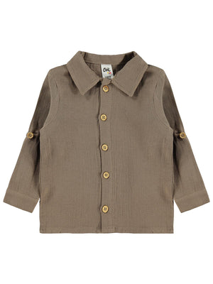 Civil Baby Müslin Uzun Kol 6-18 Ay Gömlek - Kahverengi