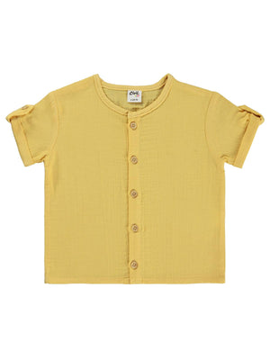 Civil Baby Müslin Kısa Kol 6-18 Ay Gömlek - Hardal