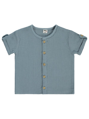 Civil Baby Müslin Kısa Kol 6-18 Ay Gömlek - Mavi