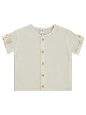 Civil Baby Müslin Kısa Kol 6-18 Ay Gömlek - Bej