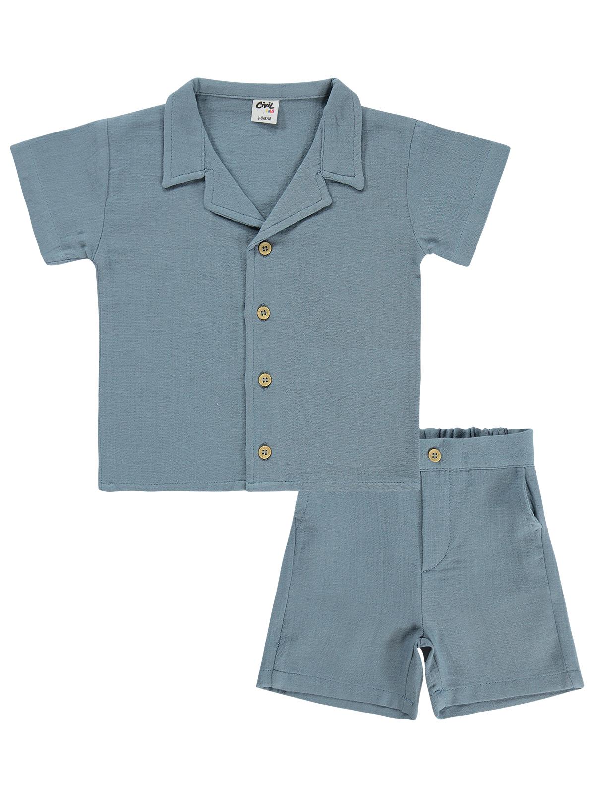 Civil Baby Müslin 6-18 Ay Takım - Mavi