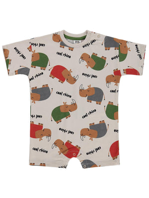 Civil Baby Cool Rhino Baskılı 6-18 Ay Tulum - Bej
