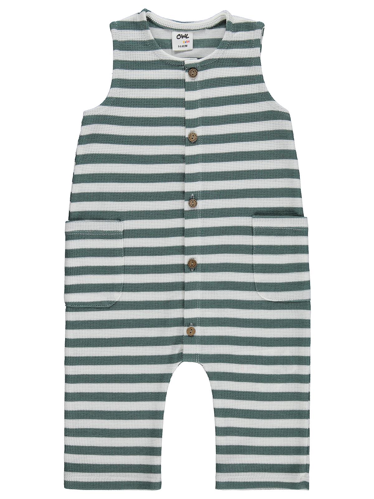 Civil Baby Çizgili 6-18 Ay Tulum - Yeşil