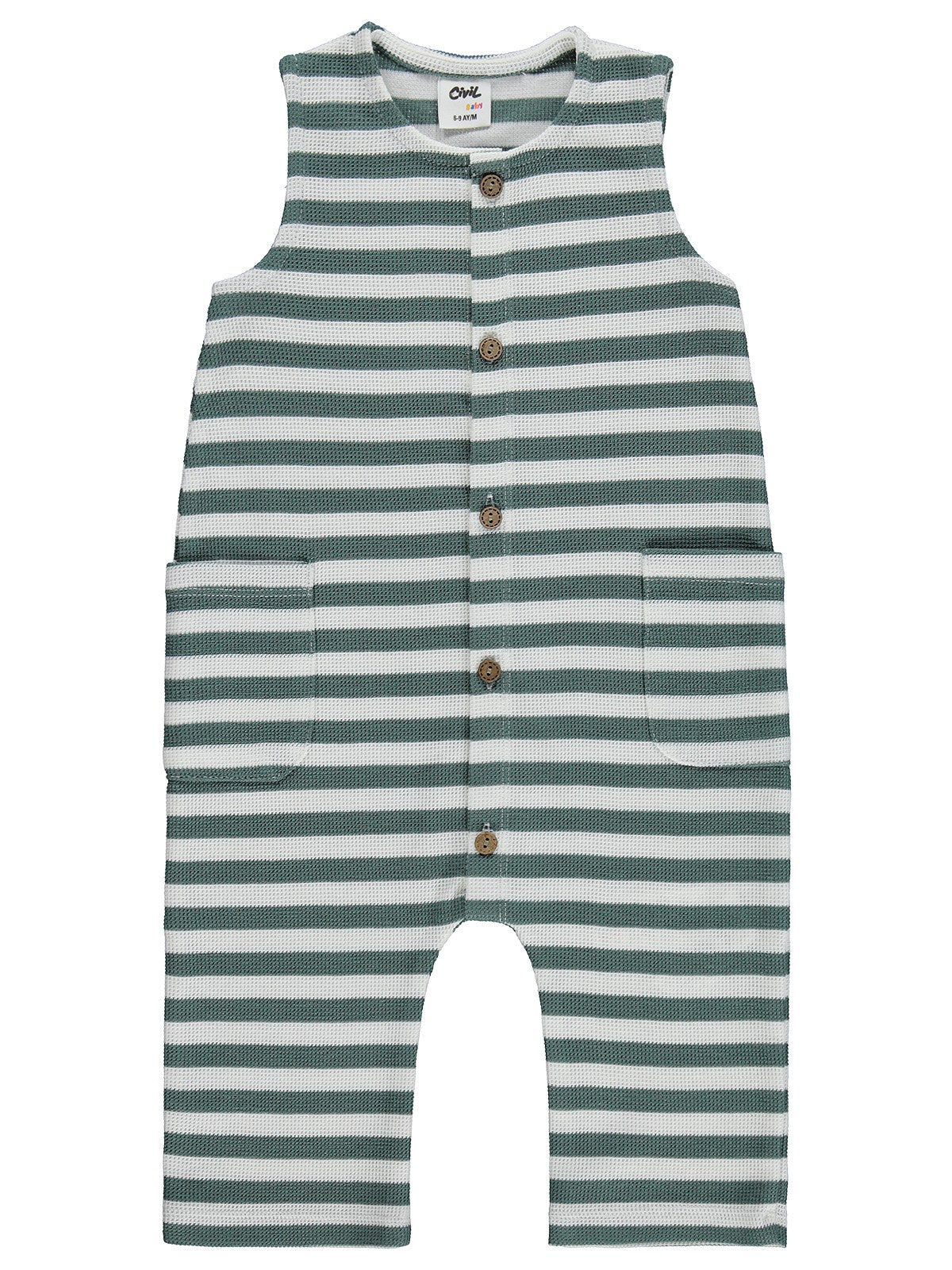 Civil Baby Çizgili 6-18 Ay Tulum - Yeşil