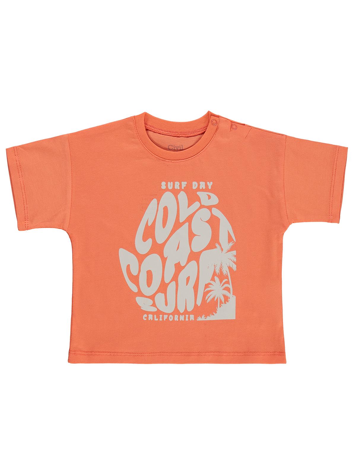 Civil Baby Surf Day Baskılı 6-18 Ay Tişört - Kırmızı