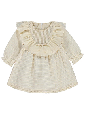 Civil Baby Roba Fırfırlı 6-18 Ay Elbise - Bej