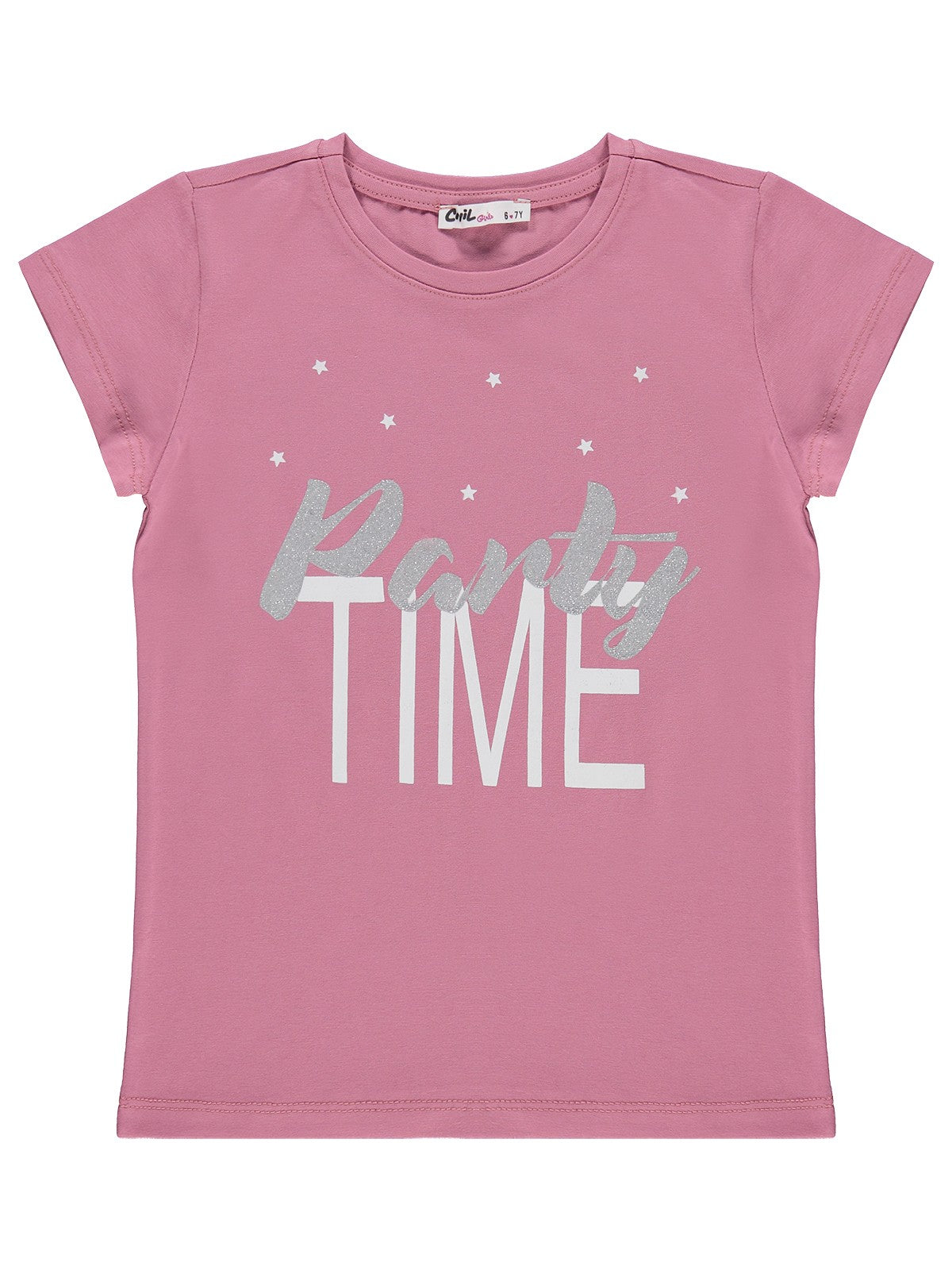 Civil Girls Party Time Baskılı 6-9 Yaş Tişört  - Pembe