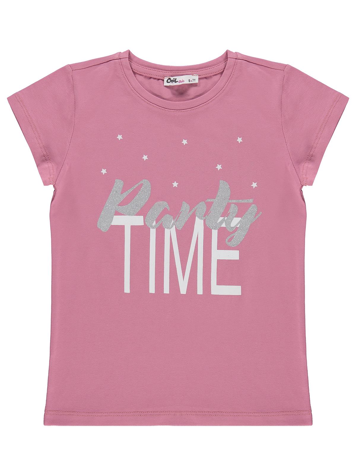 Civil Girls Party Time Baskılı 6-9 Yaş Tişört  - Pembe