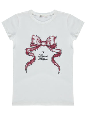 Civil Girls Fiyonk Baskılı 10-13 Yaş Tişört  - Kırık Beyaz