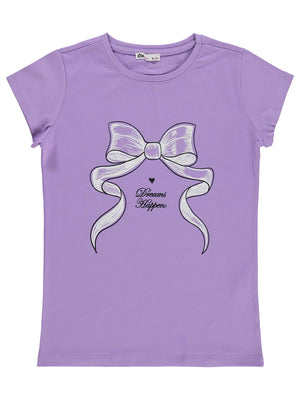 Civil Girls Fiyonk Baskılı 10-13 Yaş Tişört  - Lila