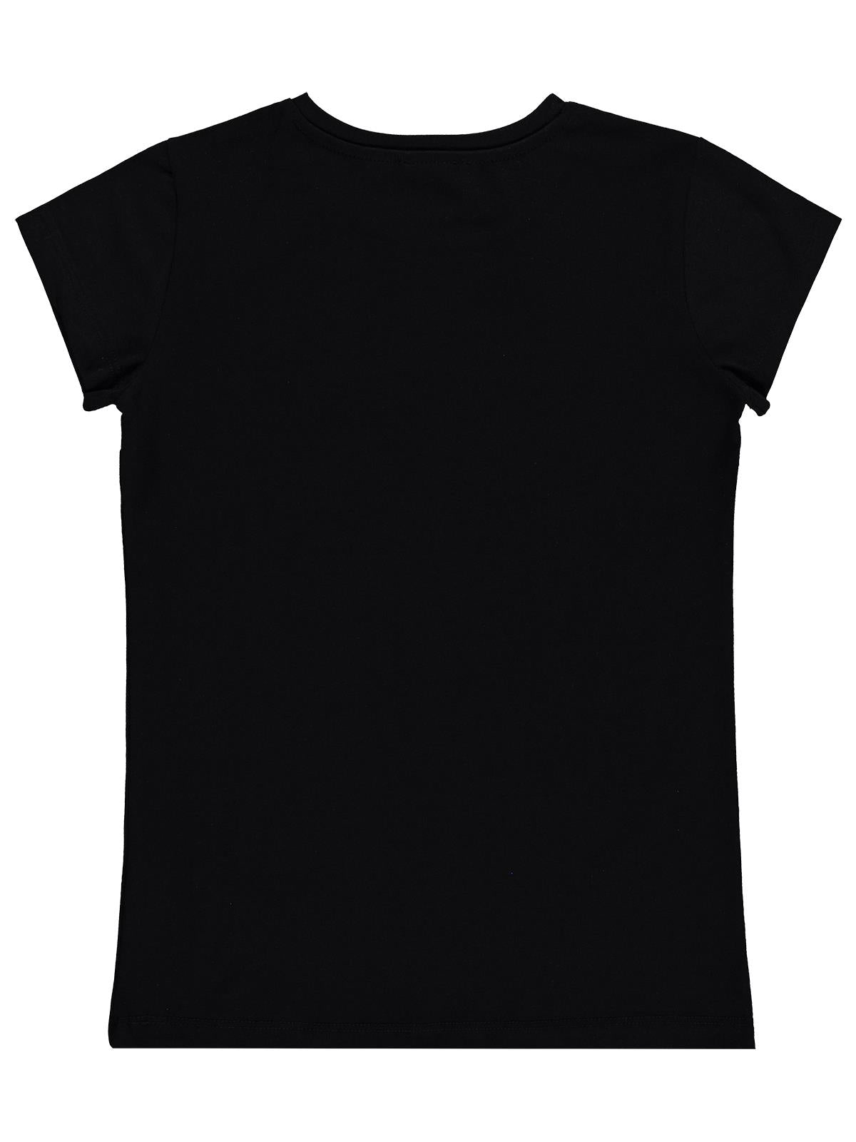 Civil Girls Fiyonk Baskılı 10-13 Yaş Tişört  - Siyah