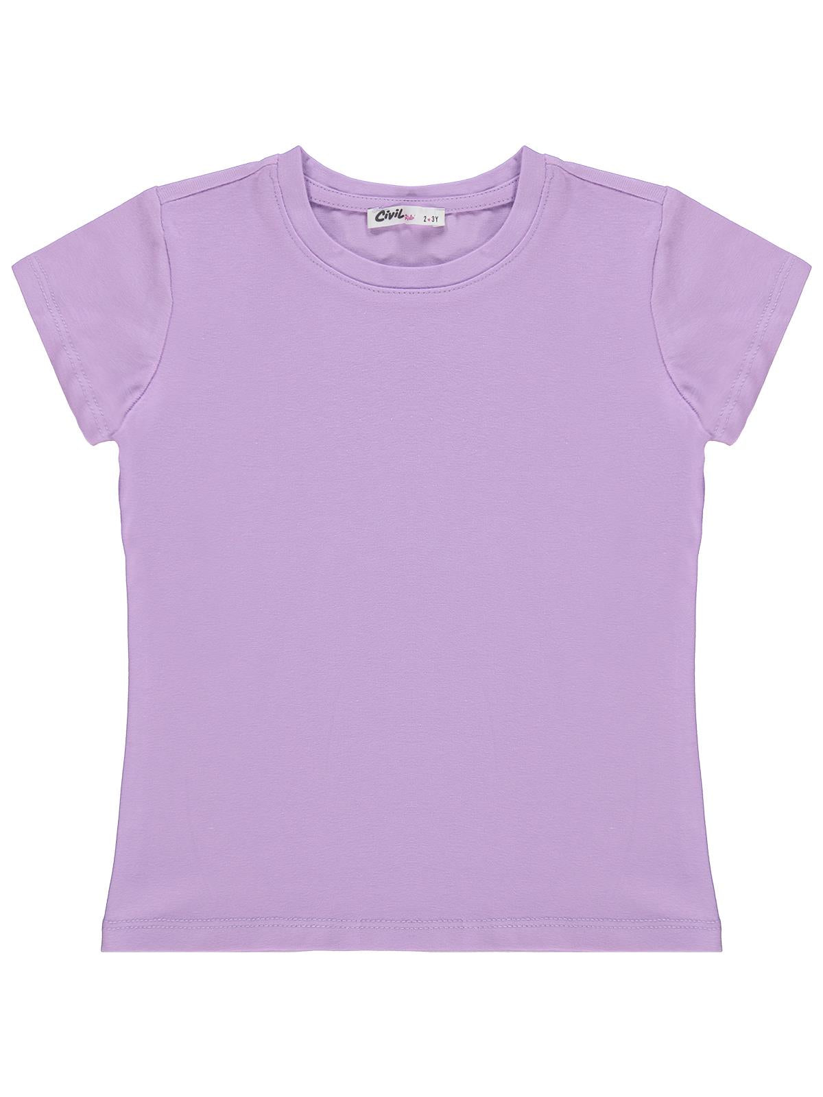 Civil Girls Basic 2-5 Yaş Tişört - Lila