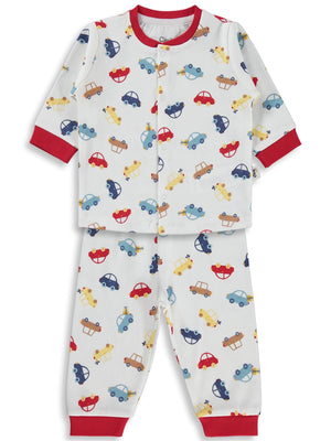 Civil Baby Araba Baskılı 6-18 Ay Pijama Takımı - Kırmızı