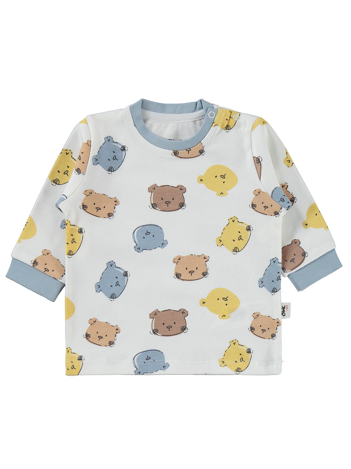 Civil Baby Renkli Ayıcık 6-18 Ay Pijama Takımı - Mavi