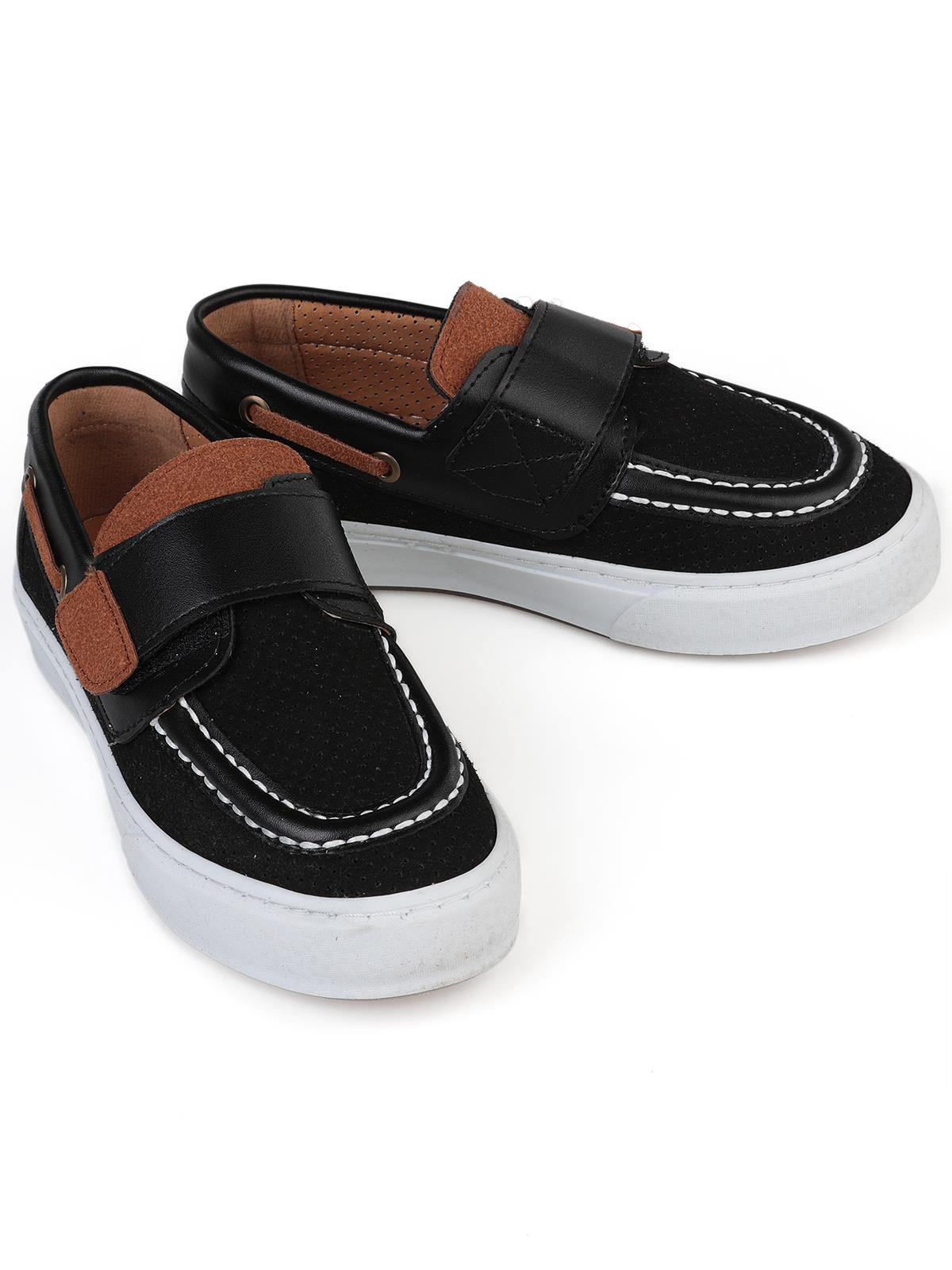 Civil Erkek Çocuk Süet Tek Cırtlı Casual Ayakkabı | Okul Kreş ve Günlük Kullanım - Siyah