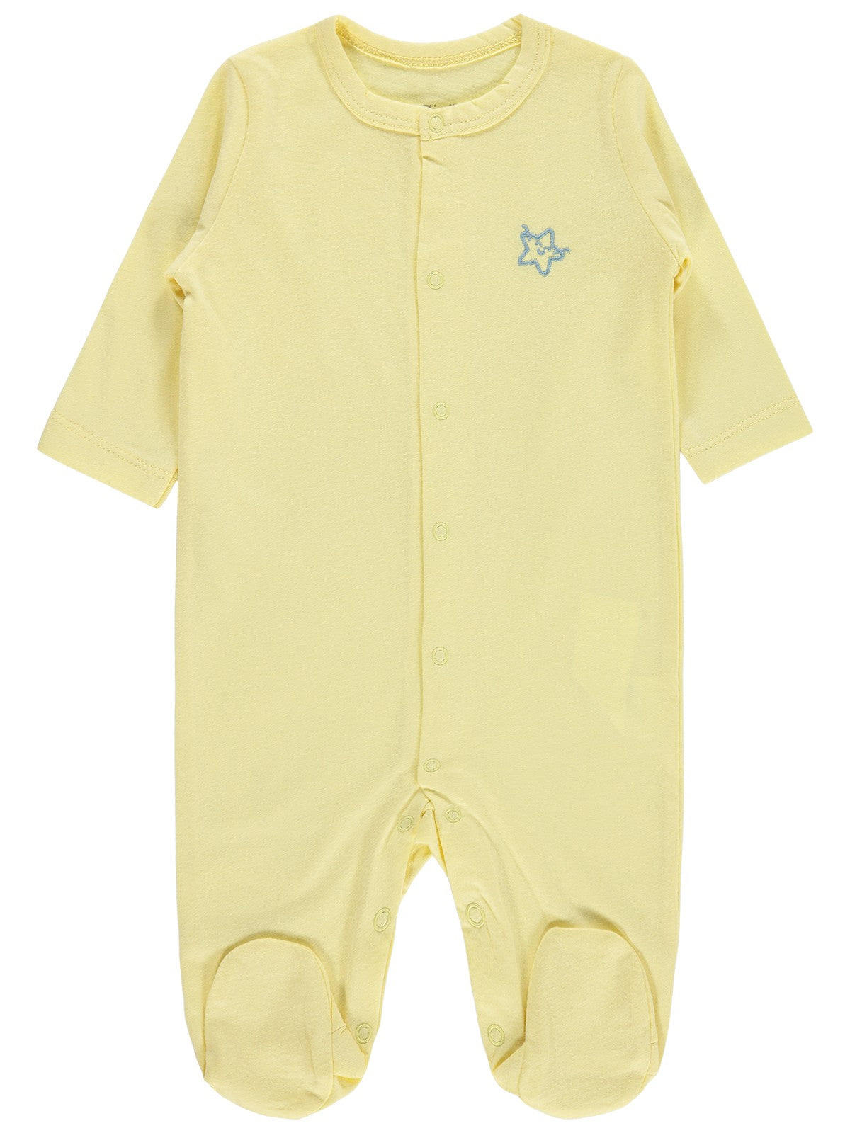 Civil Baby Yıldız Nakışlı 1-9 Ay Tulum - Sarı
