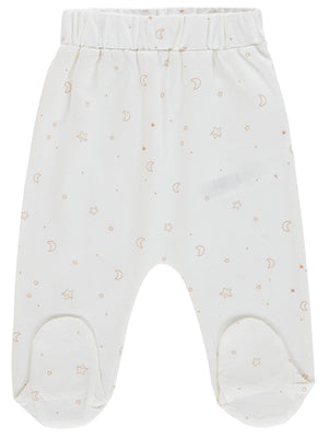 Civil Baby Yıldız ve Ay Empirmeli 1-9 Ay Tek Alt Bebe - Ekru