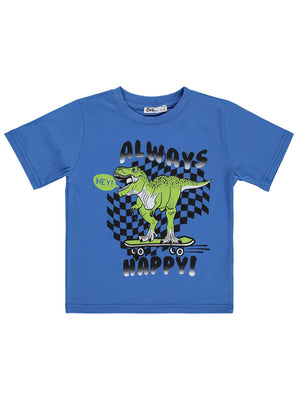 Civil Boys Always Dinazor Basklı 2-5 Yaş Tişört - Mavi
