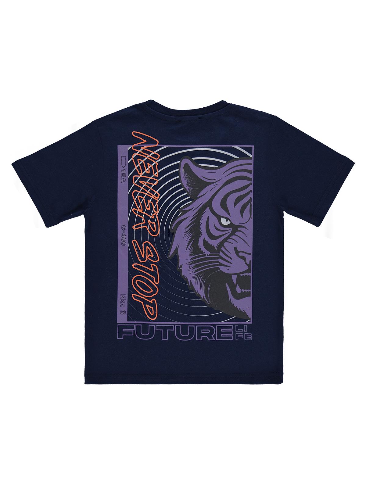 Civil Boys FUTURE ASLAN Baskılı 10-13 Yaş Tişört - Lacivert