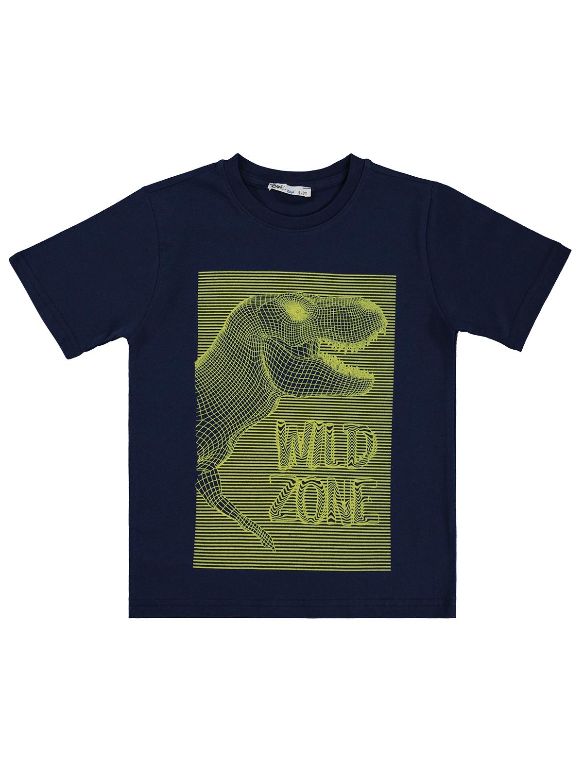 Civil Boys WILD ZONE Basklı 6-9 Yaş Tişört - Lacivert