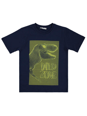 Civil Boys WILD ZONE Basklı 6-9 Yaş Tişört - Lacivert