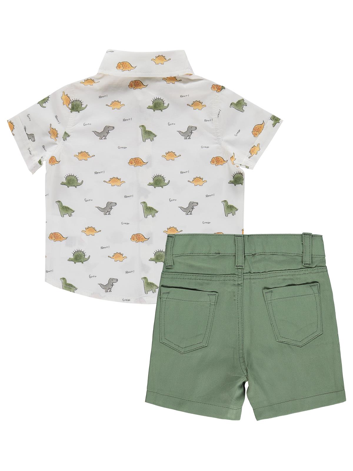 Civil Baby Dinozor Baskılı 6-18 Ay Takım - Haki