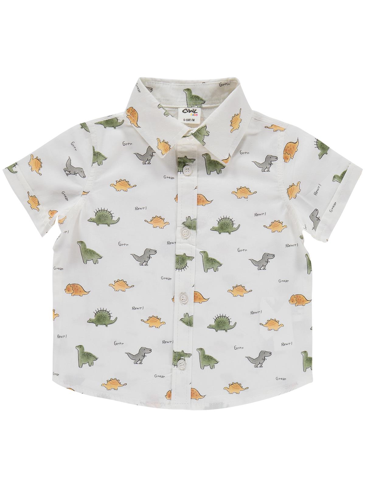 Civil Baby Dinozor Baskılı 6-18 Ay Takım - Haki