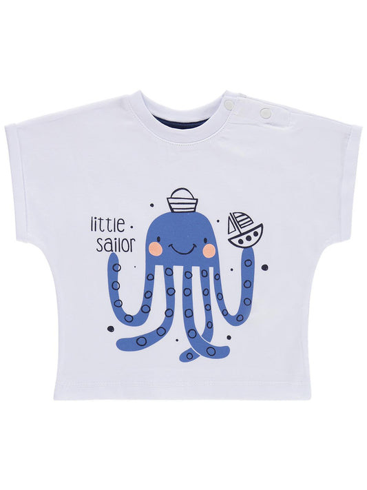 Civil Baby Ahtapot Baskılı 6-18 Ay Takım - Beyaz