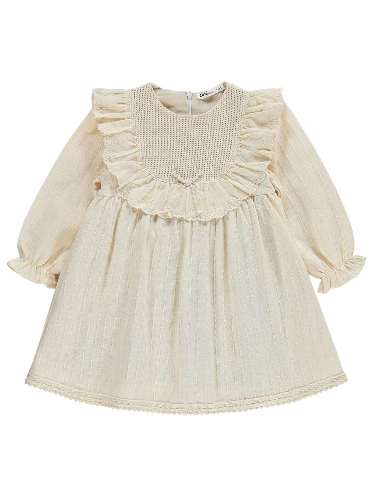 Civil Girls Roba Fırfırlı 2-5 Yaş Elbise - Bej