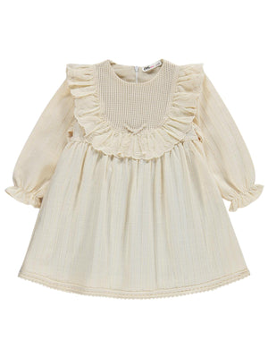 Civil Girls Roba Fırfırlı 2-5 Yaş Elbise - Bej