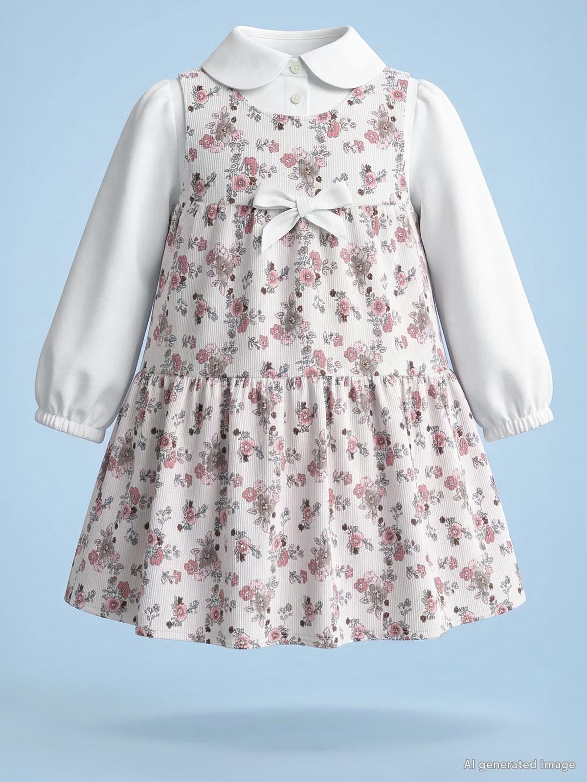 Civil Girls Fiyonklu 2-5 Yaş Elbise - Pembe