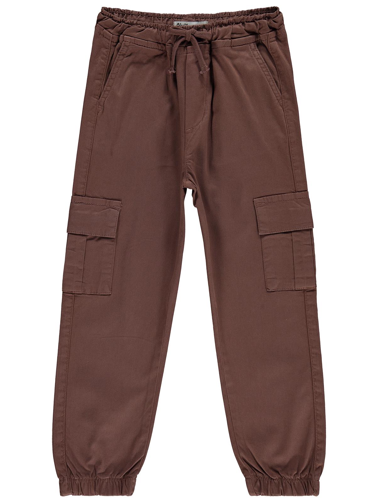 Civil Boys Bel Paça Lastikli Kargo Cepli 6-9 Yaş Pantolon - Kahverengi