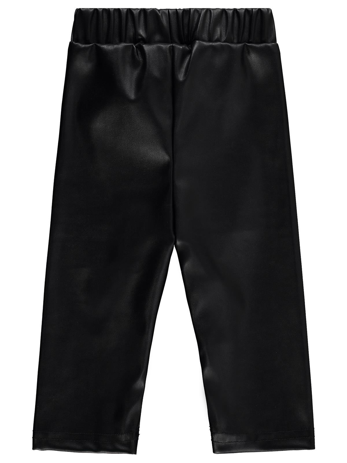 Civil Baby Fiyonklu Deri 6-18 Ay Tayt - Siyah