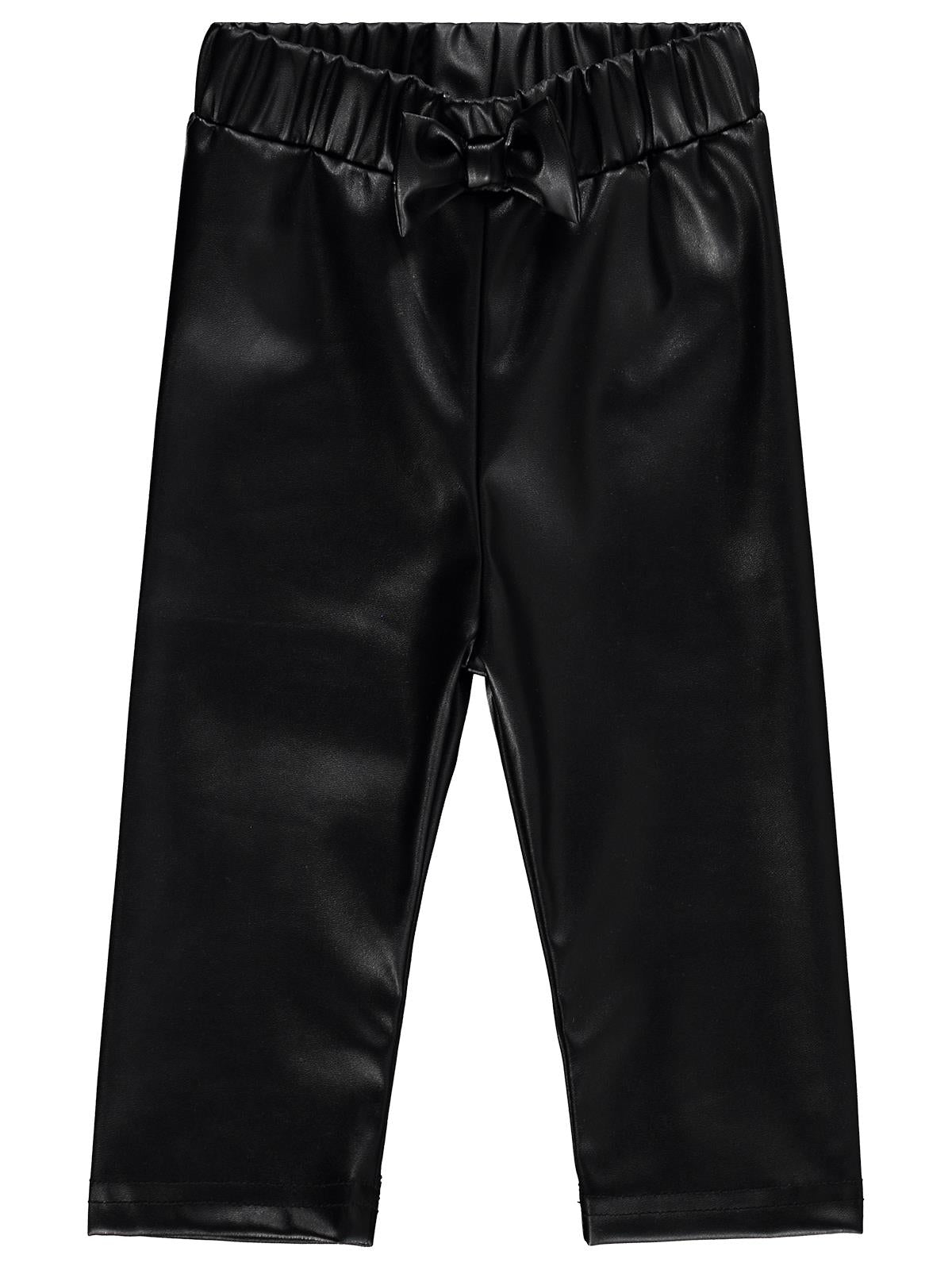 Civil Baby Fiyonklu Deri 6-18 Ay Tayt - Siyah