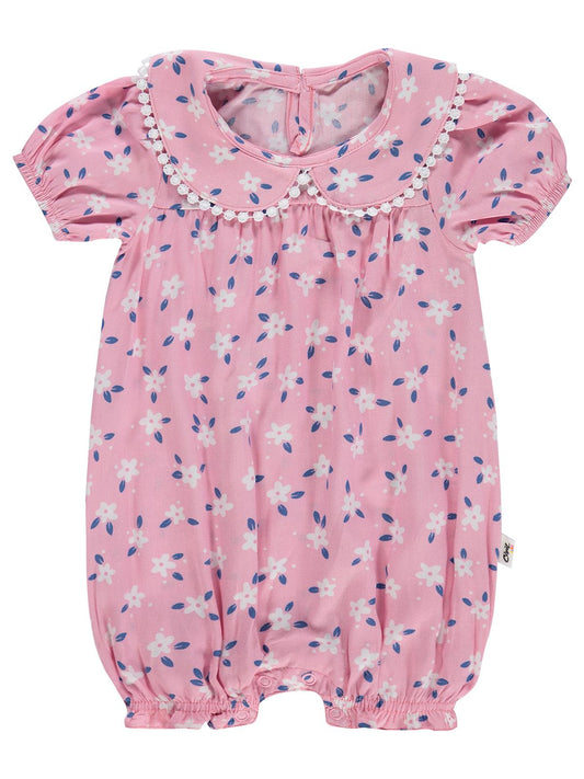 Civil Baby Kol Ve Yaka Fırfırlı 6-18 Ay Tulum - Pembe