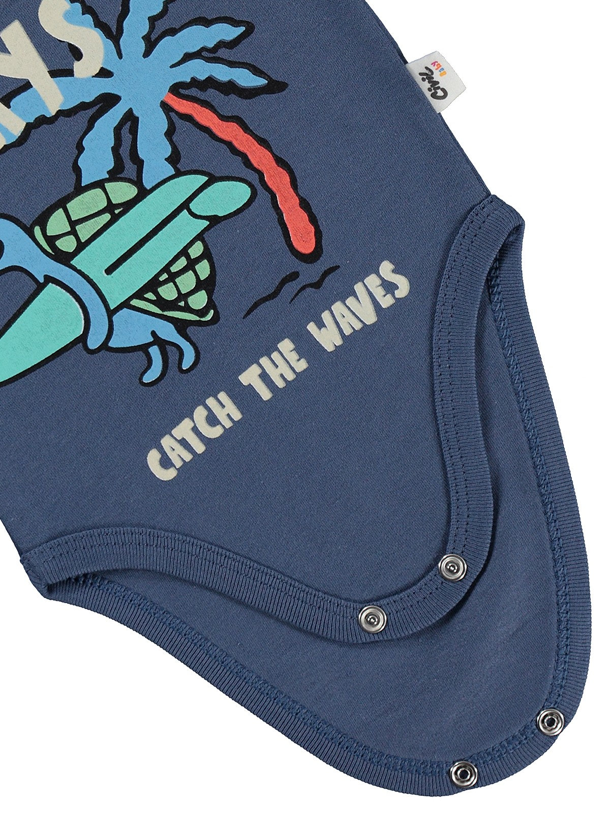 Civil Baby Summer Days Baskılı 0-3 Yaş Çıtçıtlı Badi - Mavi