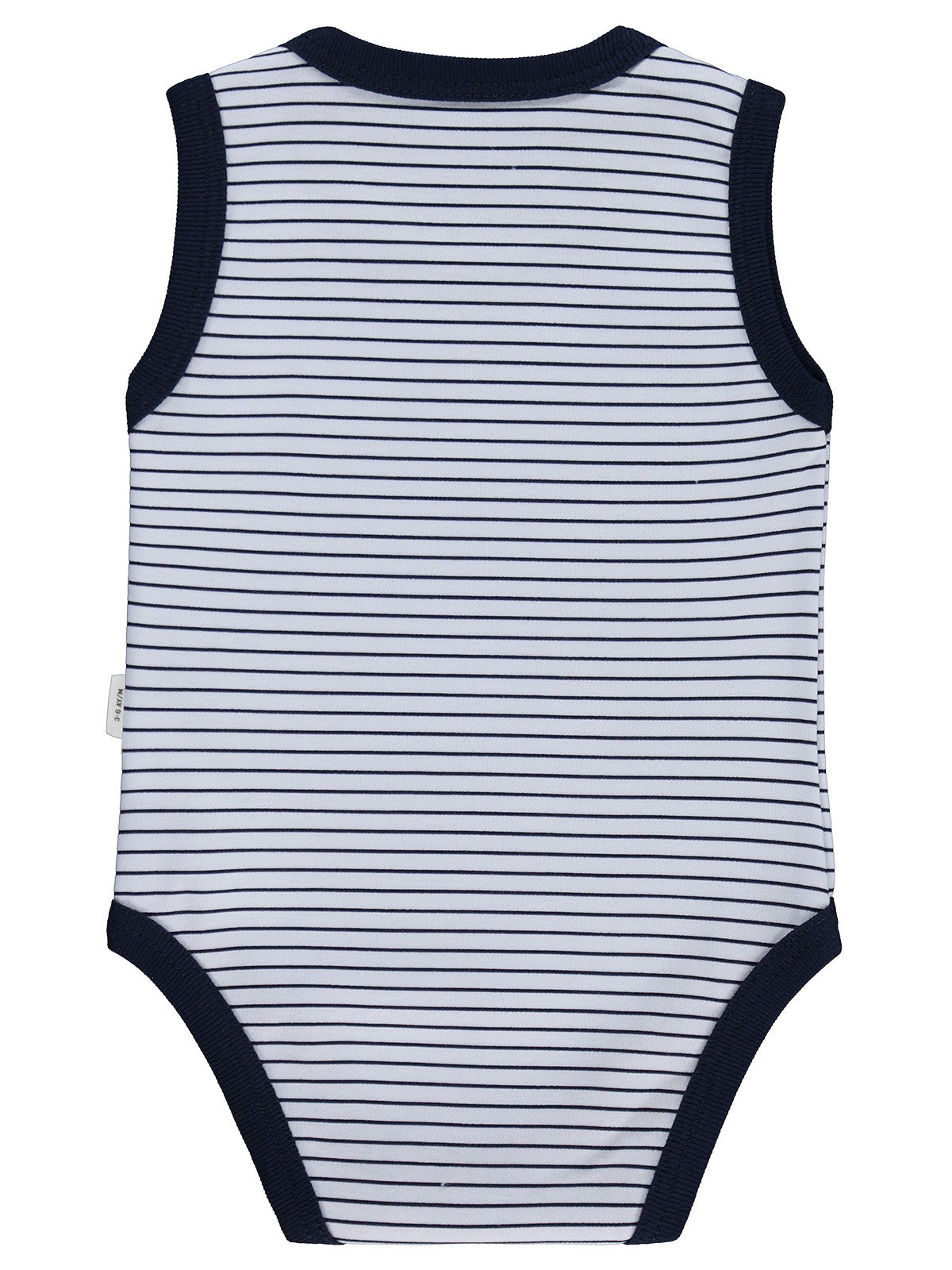 Civil Baby Çizgili 0-3 Yaş Çıtçıtlı Badi - Lacivert