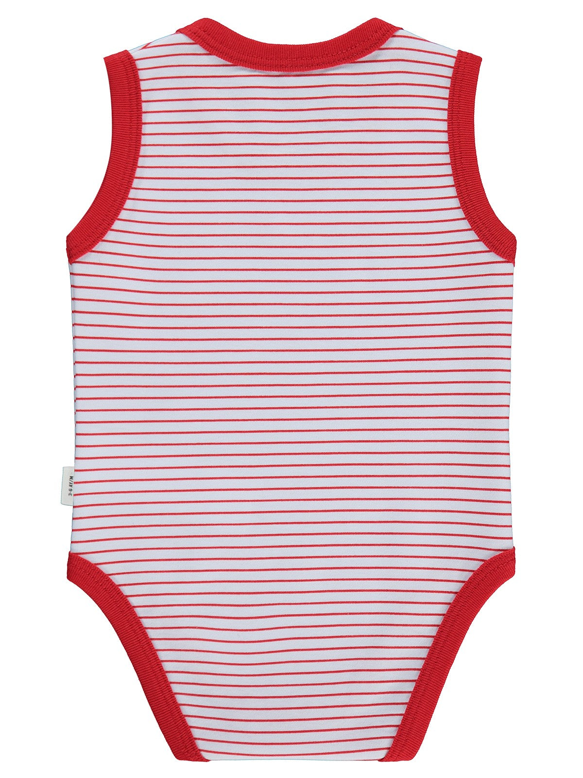 Civil Baby Çizgili 0-3 Yaş Çıtçıtlı Badi - Kırmızı