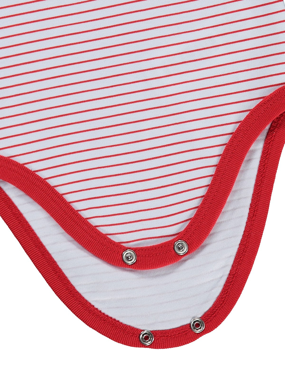 Civil Baby Çizgili 0-3 Yaş Çıtçıtlı Badi - Kırmızı