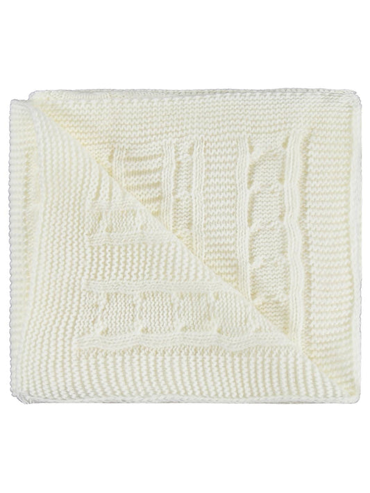 Y26Y310 Civil Baby Saç Örgü Triko 95*100 Battaniye - Ekru