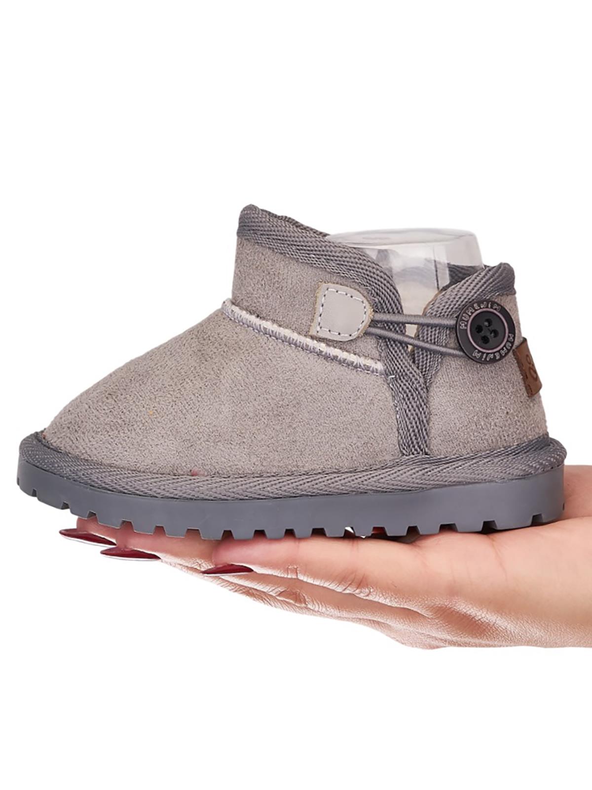 Mumenim Baby Kodiak Düğmeli 26-30 Numara Bot - Gri